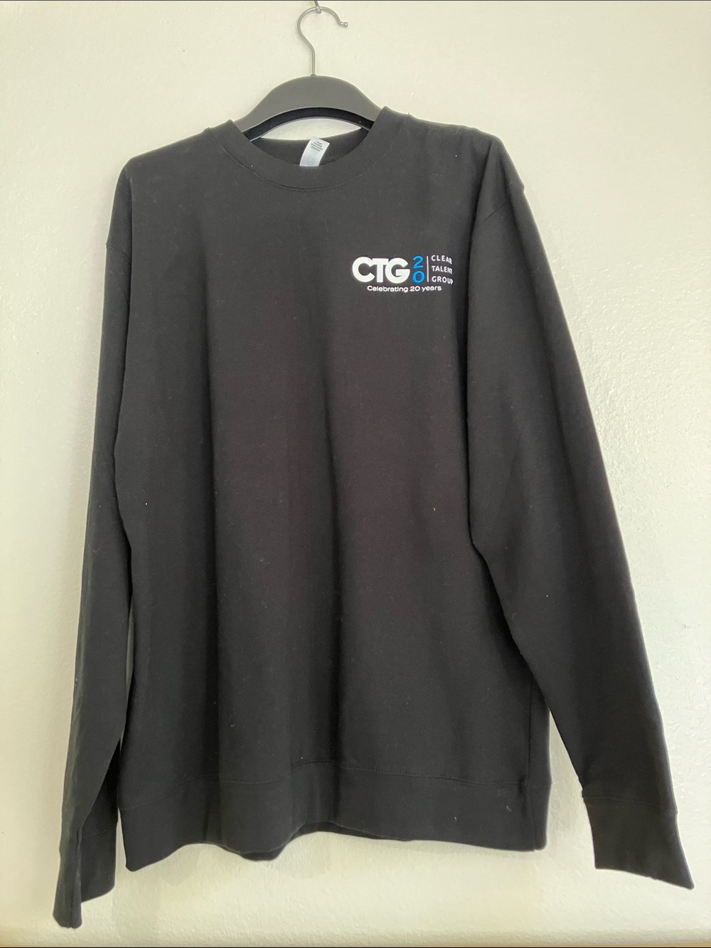 Taylor Swift Black Crewneck Sweatshirt with Small White & Blue Logo